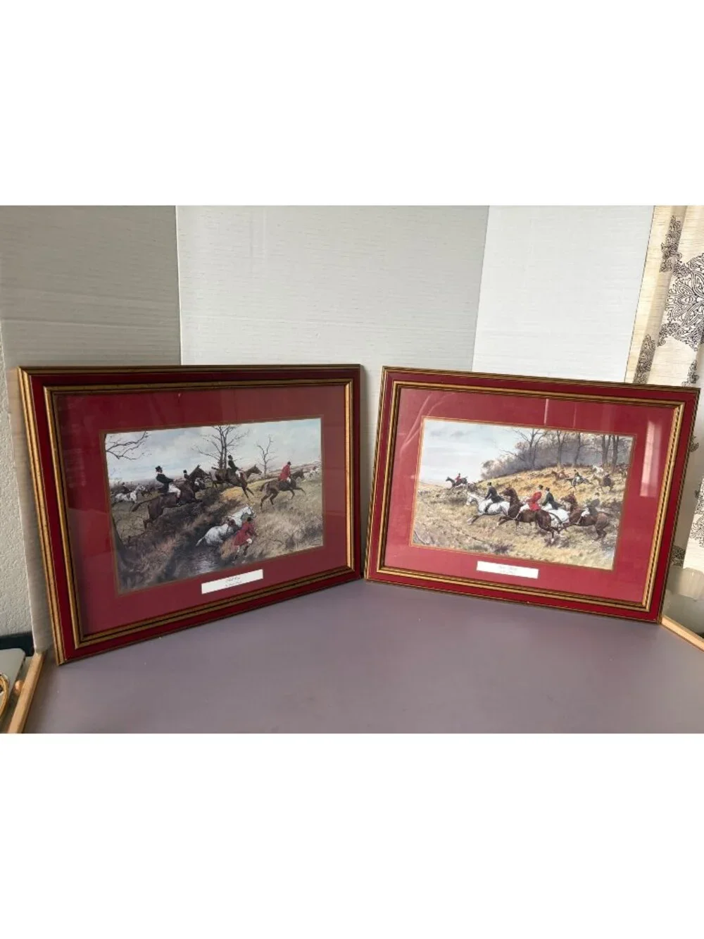 Set Of 2 Framed Hunting Prints By George Wright - 